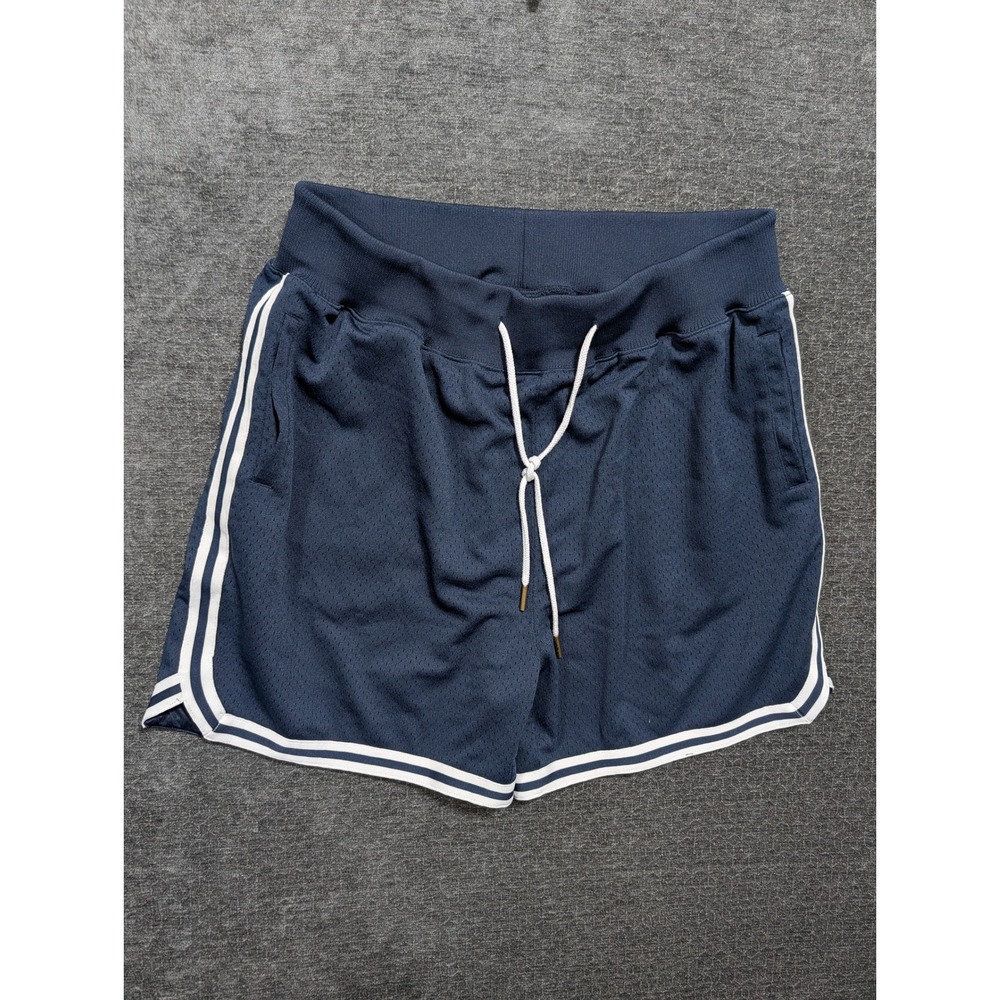 Shaka Wear Mesh Basketball Shorts Navy Blue White Stripe Streetwear Mens XL